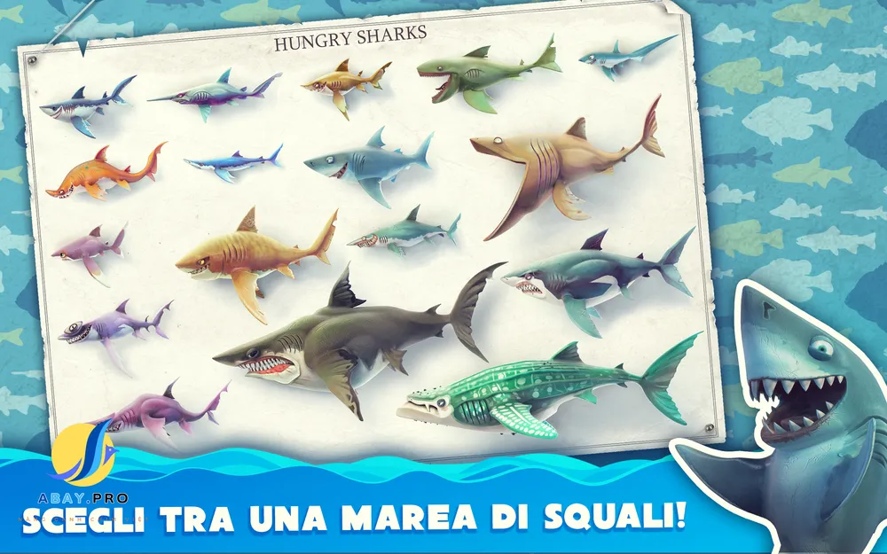 Tính năng trong bản Hack game Hungry Shark World APK MOD